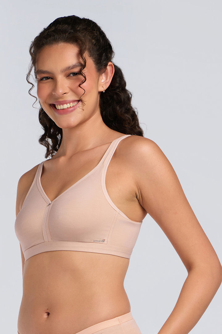 Amante Non Padded Non Wired Cotton Chic Support Bra - Cameo Rose — image 2